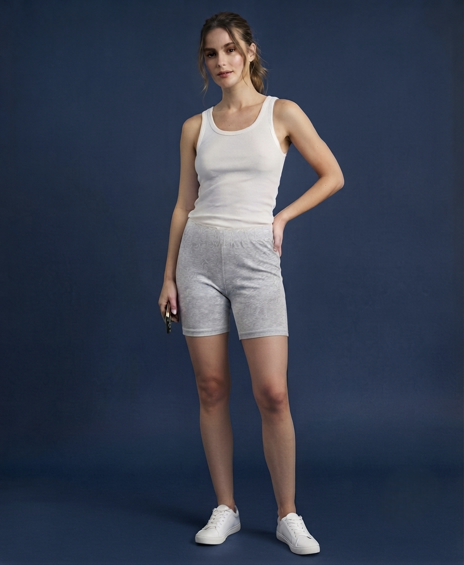 بایکر طوسی روشن نخی برند UP2FASHION سایز ۳۶/۳۸