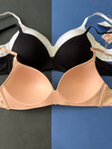 سوتین برند UP2FASHION سایز 75B , 85B , 80C , 75C نخی کاپدار بدون فنر با کاپ متحرک کرم و مشکی و سفید