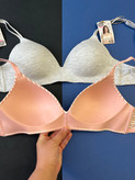 سوتین برند UP2FASHION سایز 75B , 85B , 80C , 75C نخی کاپدار بدون فنر با کاپ متحرک کرم و مشکی و سفید